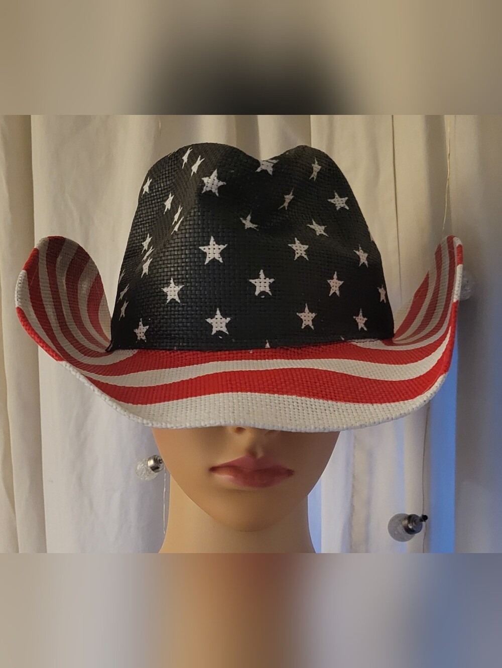 American Flag Cowboy Hat - Patriotic Red White Blue